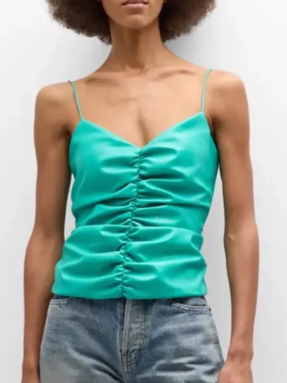 7 for‎ all Mankind Ruched Faux-Leather Cami Size XS - NWOT